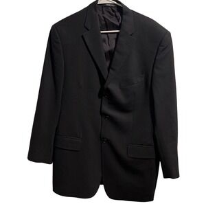 Barneys New York Blazer Mens 52 Dark Black Sport Coat Suit Jacket Made In Italy